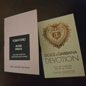 Sample Size Tom Ford Rose Prick D&G Devotion .05 ounce